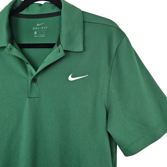Nike Dri-FIT Men's Small Green Short Sleeve Golf Polo Shirt Performance Swoosh - Picture 4 of 7